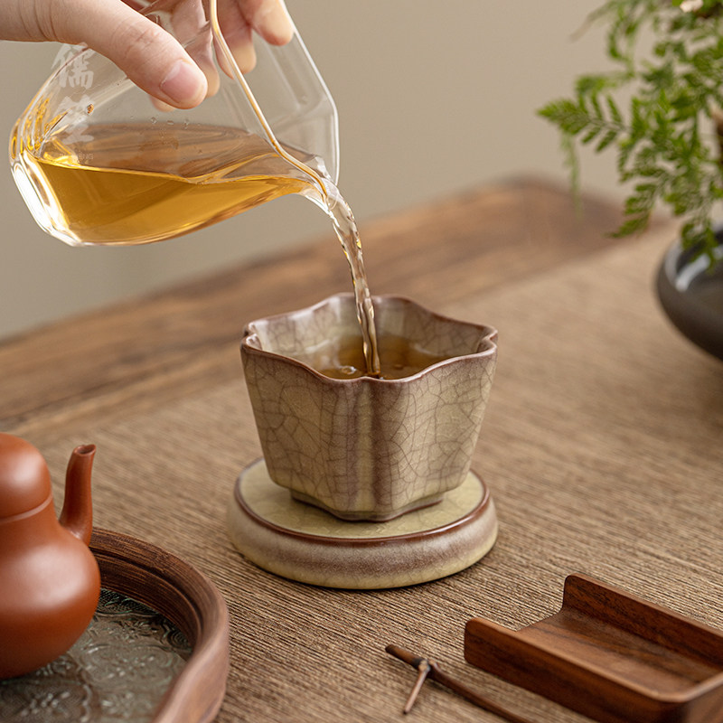 复古传世哥窑主人杯单人品茗茶盏