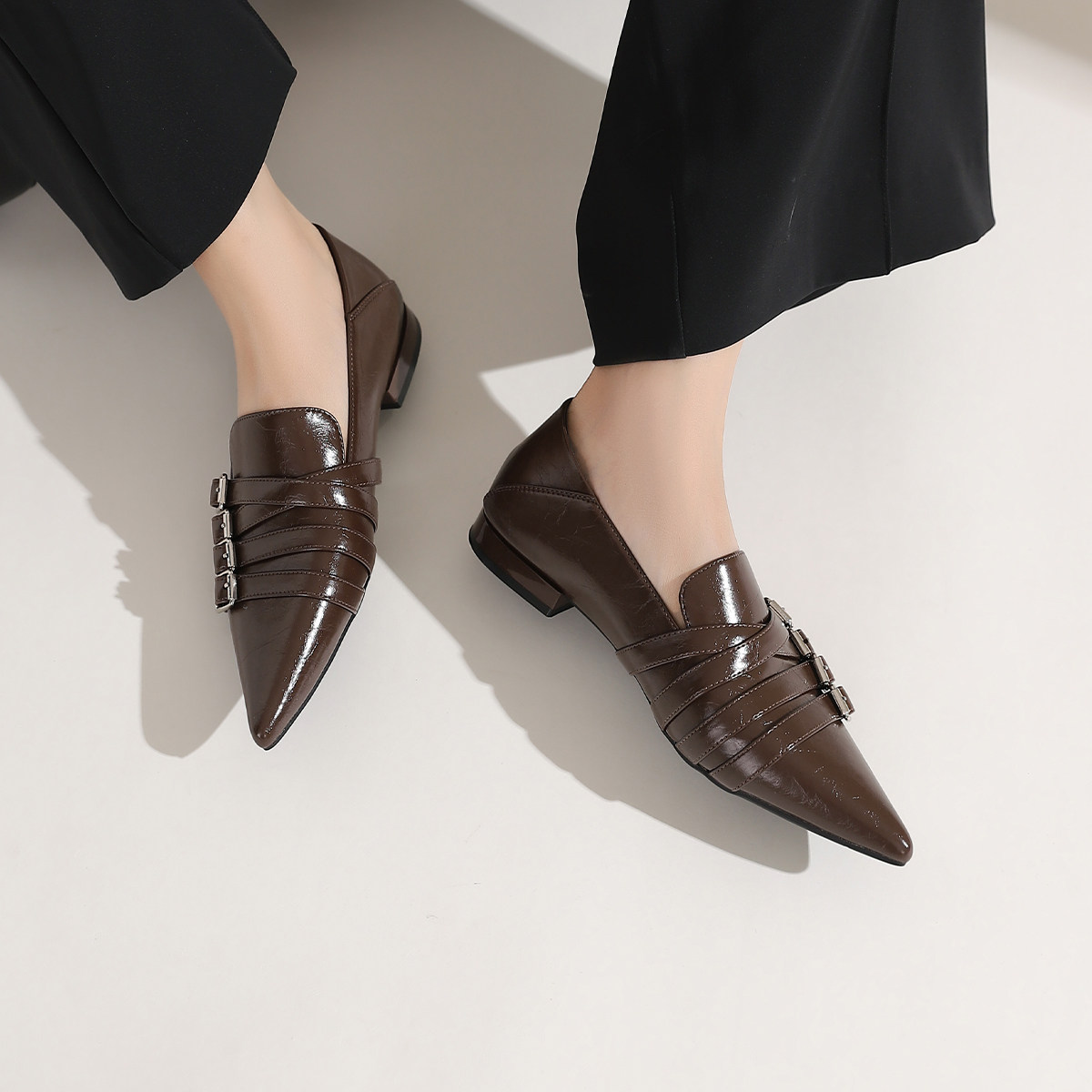 戈美其尖头皮带扣单鞋女新款夏季韩版浅口低跟时尚玛丽珍女鞋,女鞋,浅口单鞋,淘宝优惠券,粉丝福利购,淘宝优惠卷