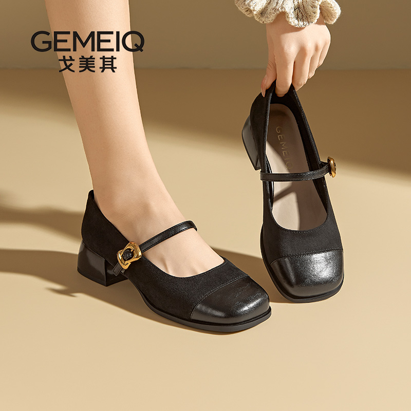 戈美其法式赫本风玛丽珍鞋