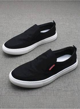 〖MessContiy Tsmr〗好脚感会说话~一脚蹬帆布鞋男百搭透气乐福鞋