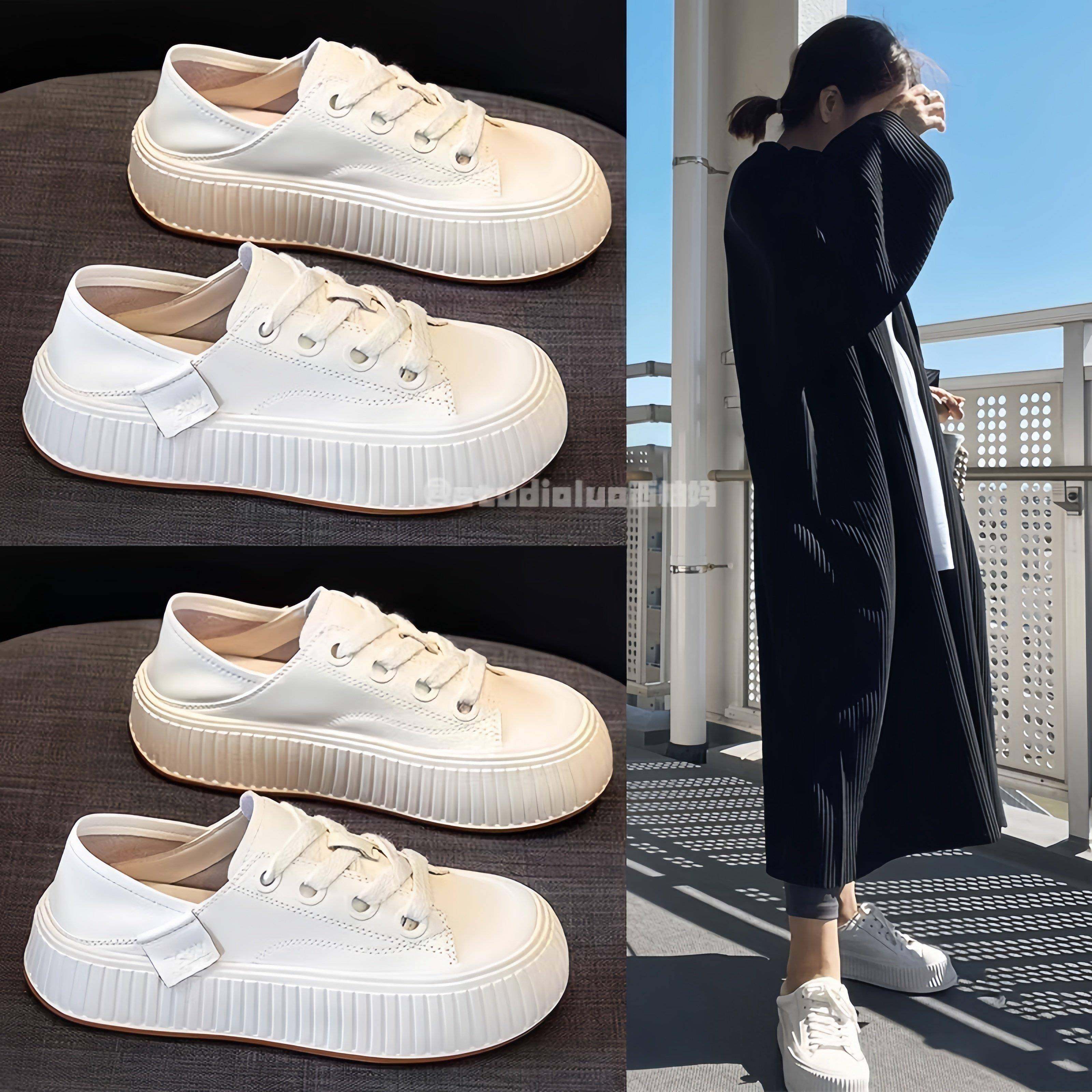 香港真皮小白鞋女2025春秋季新款女鞋百搭休闲平底板鞋爆款单鞋子