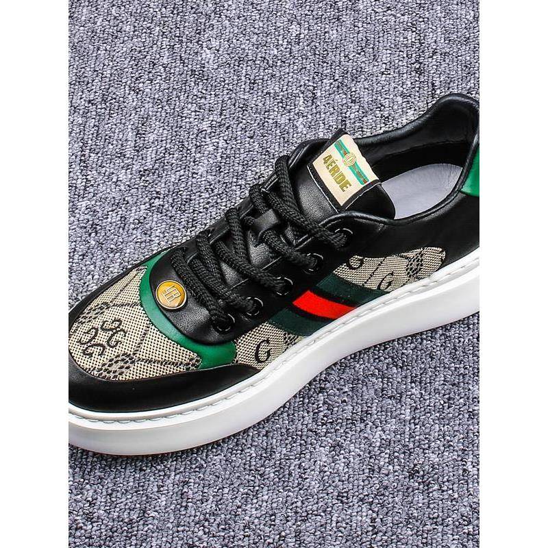 Ocnltiy高端奢侈真皮休闲板鞋男2025春秋新款男鞋潮流厚底运动鞋