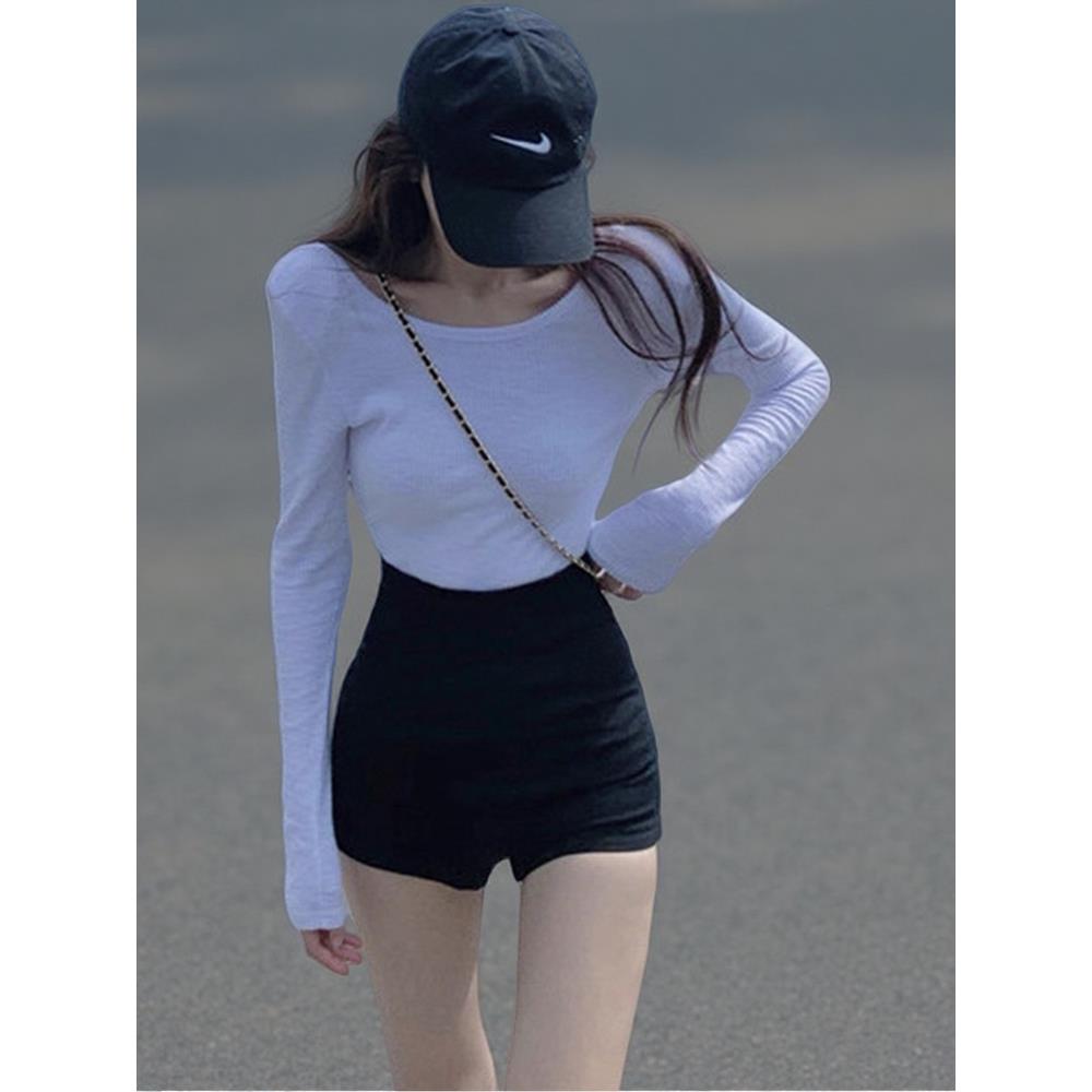 西装黑色短裤女秋季小个子高腰外穿休闲裤百搭修身a字提臀热裤子