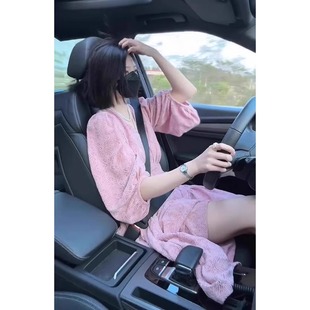气质优雅蕾丝减龄浪漫中长款 欧洲站2025夏新款 有女人味显高连衣裙