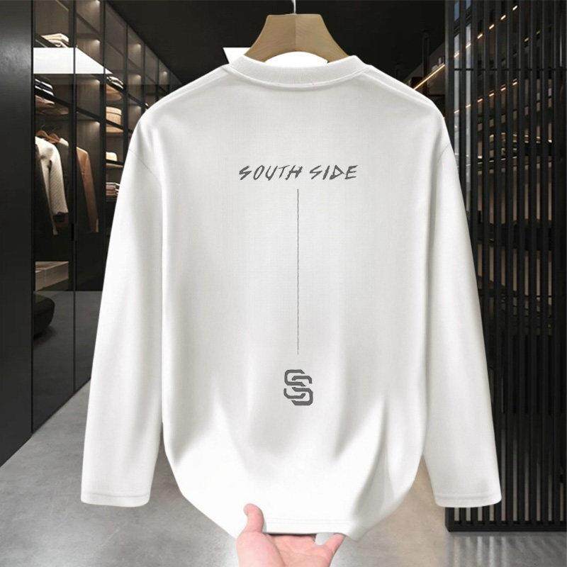 MAROLIO~专柜品质！100%纯棉圆领卫衣男2025秋季新款印花长袖体恤,男装,大码上装,淘宝优惠券,粉丝福利购,淘宝优惠卷