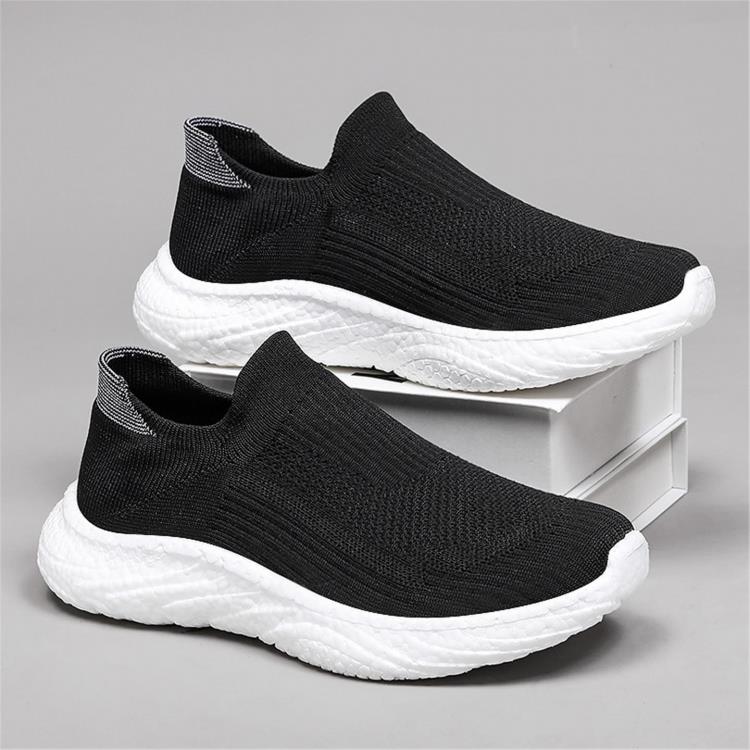 潮牌新款男士网面鞋飞织透气轻便舒适运动跑鞋潮流百搭时尚袜子鞋