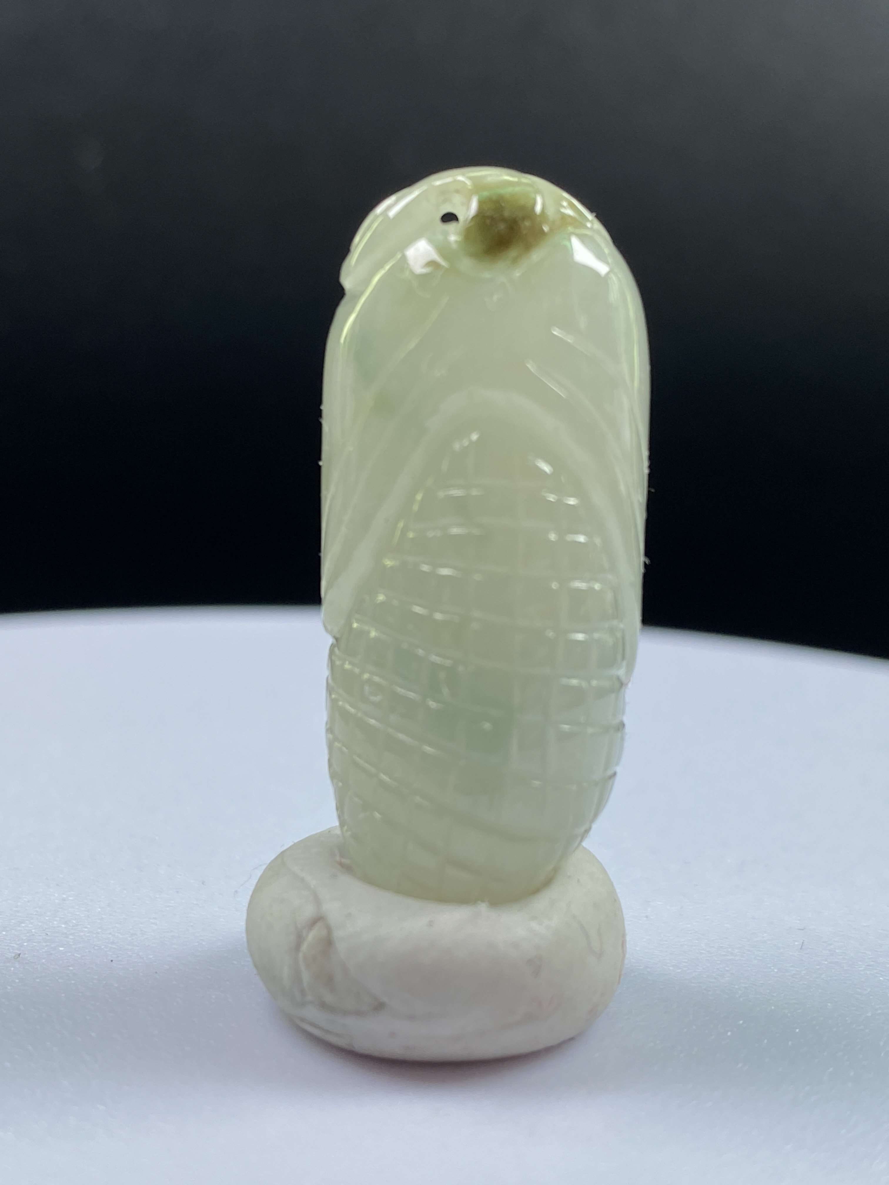缅甸天然A货翡翠玉米吊坠 证书编号0004