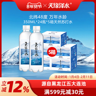 天缘泽水 饮用天然苏打水350ml*24瓶*5箱 无添加无气五大连池