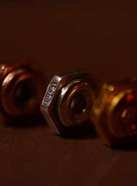 lam手作 第六感 24k黄金隔片隔珠 925银紫铜 六角螺丝隔片diy配饰