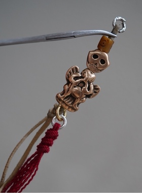 Lam手作 新制利玛铜大鹏鸟 尸陀林托甲吊坠 侧挂diy文玩配饰