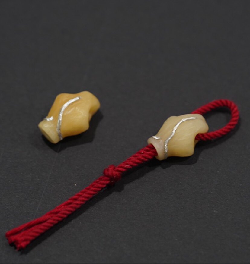 Lam手作 驼骨异型特色手工三通佛头 百香籽 星月佛手藏传文玩配饰