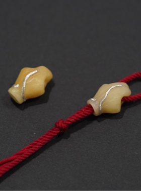 Lam手作 驼骨异型特色手工三通佛头 百香籽 星月佛手藏传文玩配饰