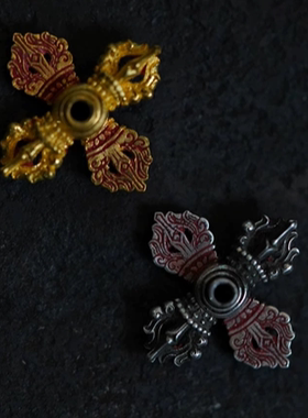 Lam手作 原创925银十字金刚杵 背云吊坠隔珠文玩配珠配饰