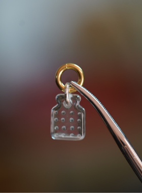 Lam手作 藏传藏式水晶牌子侧挂卡子百香籽星月菩提Diy文玩配饰