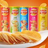 零食 柠檬路上吃 著片零食乐事薯片104罐装 青瓜味黄瓜味薯桶装