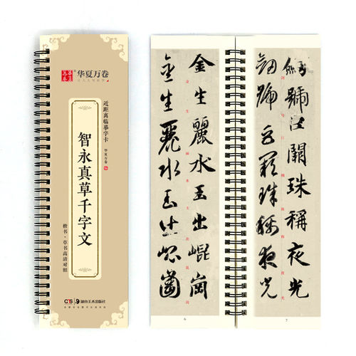 华夏万卷草书字帖 智永真草千字文 近距离临摹字卡放大碑帖墨迹本草书楷书高清对照 成人学生书法入门教程书籍 初学者毛笔字帖教材