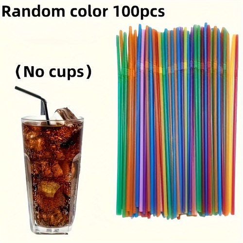 跨境食品级一次性多色弯管彩色系列果汁奶茶塑料吸管Plasticstraw