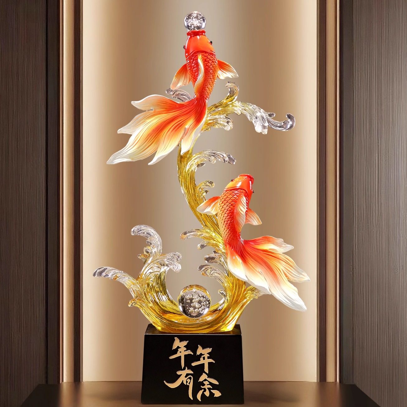 锦锂风生水起轻奢高级感大摆件客厅电视柜入户玄关装饰品乔迁开业,家居饰品,装饰摆件,淘宝优惠券,粉丝福利购,淘宝优惠卷