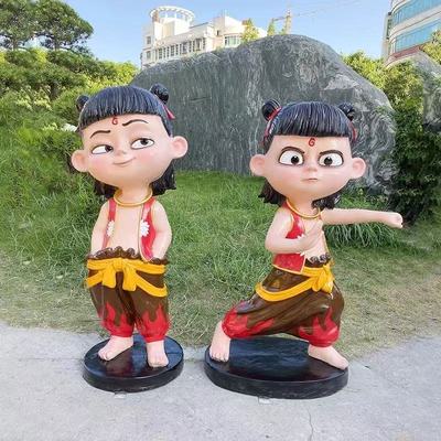 浙江玻璃钢卡通动漫人物哪吒雕塑园林景观魔童降世装饰品摆件定制