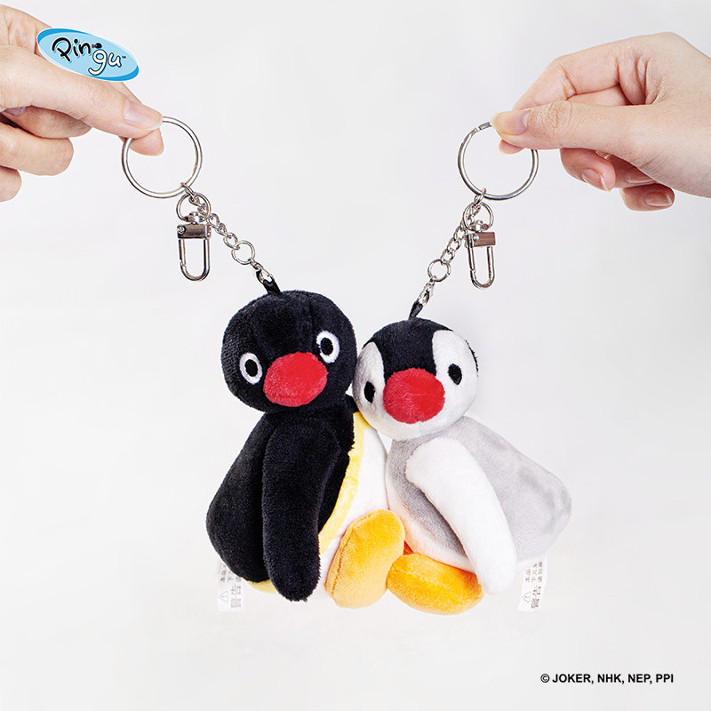 正版山莫pingu企鹅情侣挂件一对磁吸小玩偶礼物可爱书包毛绒包挂图片