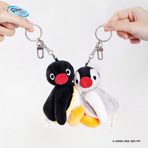 正版山莫pingu企鹅情侣挂件一对磁吸小玩偶礼物可爱书包毛绒包挂