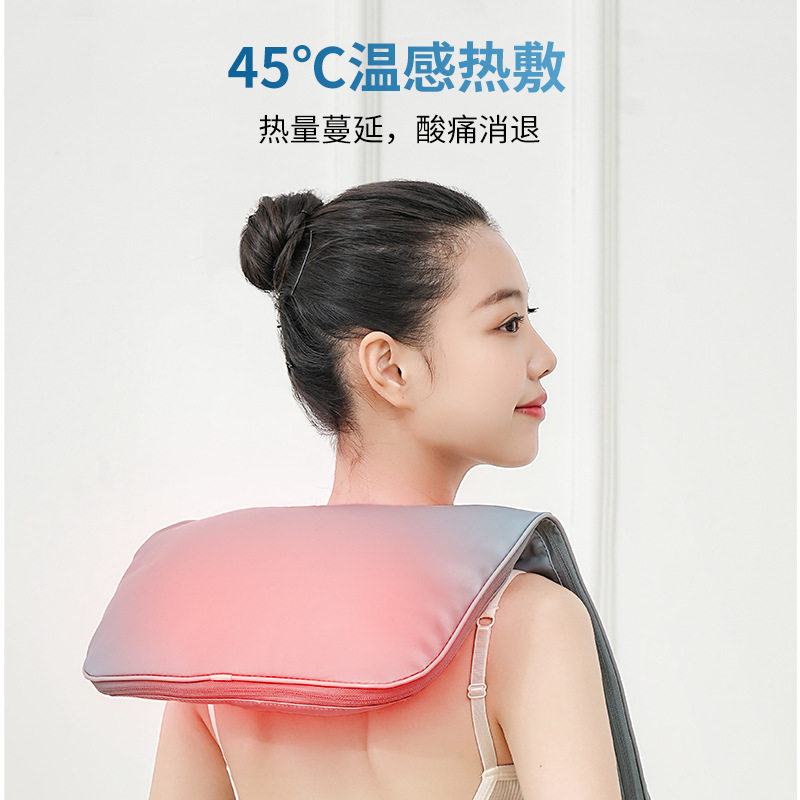 肩颈按摩器仪颈部腰部肩部家用揉捏肩膀颈肩脖子电动颈椎加热披肩