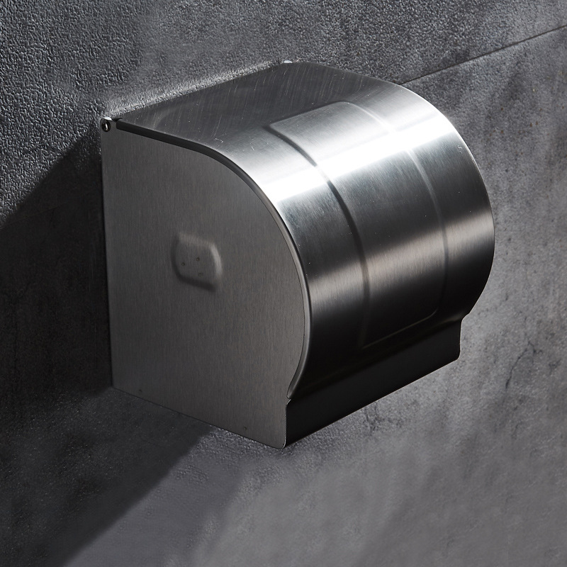 304不锈钢拉丝浴室酒店纸巾盒卫生间马桶抽纸卷纸厕所收纳架