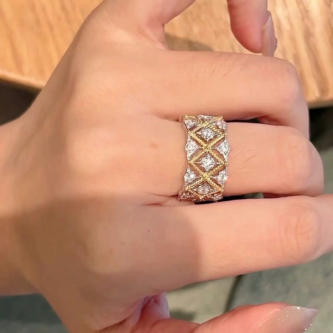 纯银s925意大利镂空菱格纹宽版戒指宫廷风复古精致指环感轻奢,饰品/流行首饰/时尚饰品新,戒指/指环,淘宝优惠券,粉丝福利购,淘宝优惠卷