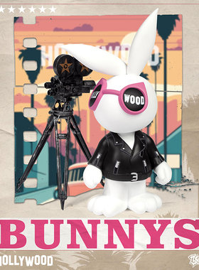 ZCWO正版X好莱坞兔子导演电影摄影机潮玩手办客厅摆件男女生公仔
