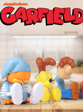 ZCWO正版梦游加菲猫手办3只家庭组合装潮玩礼物摆件儿童玩具公仔