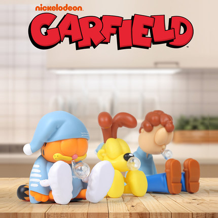 ZCWO正版梦游加菲猫手办3只家庭组合装潮玩礼物摆件儿童玩具公仔
