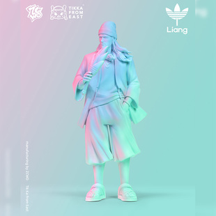 ZCWO正版x艺术家联名《亮Liang》蒸汽波版诸葛亮潮玩大手办摆件