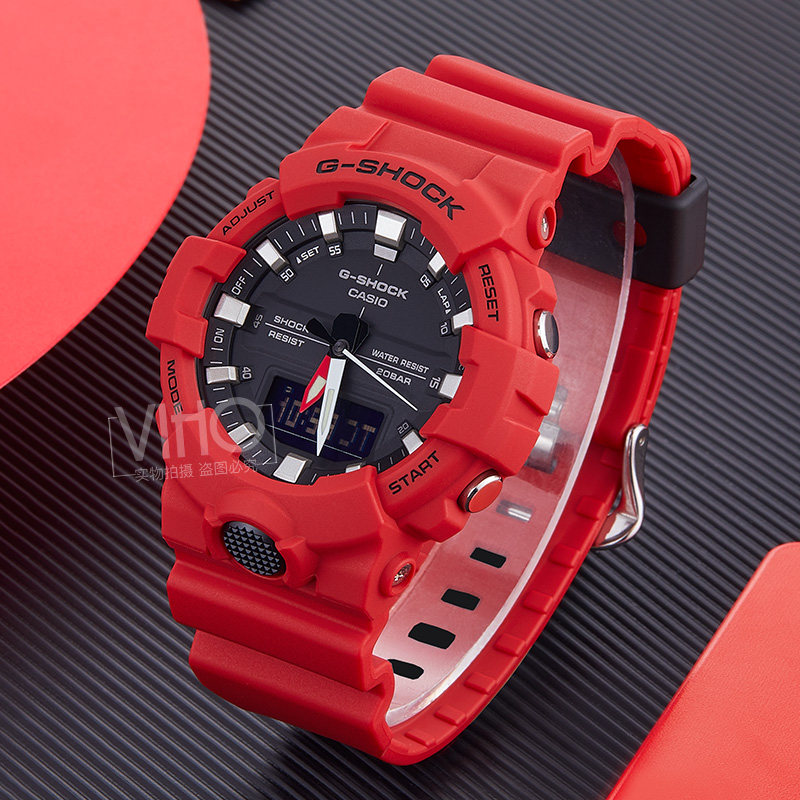 香港直邮卡西欧g-shock红色权志龙同款运动防水男士手表ga-800-4a