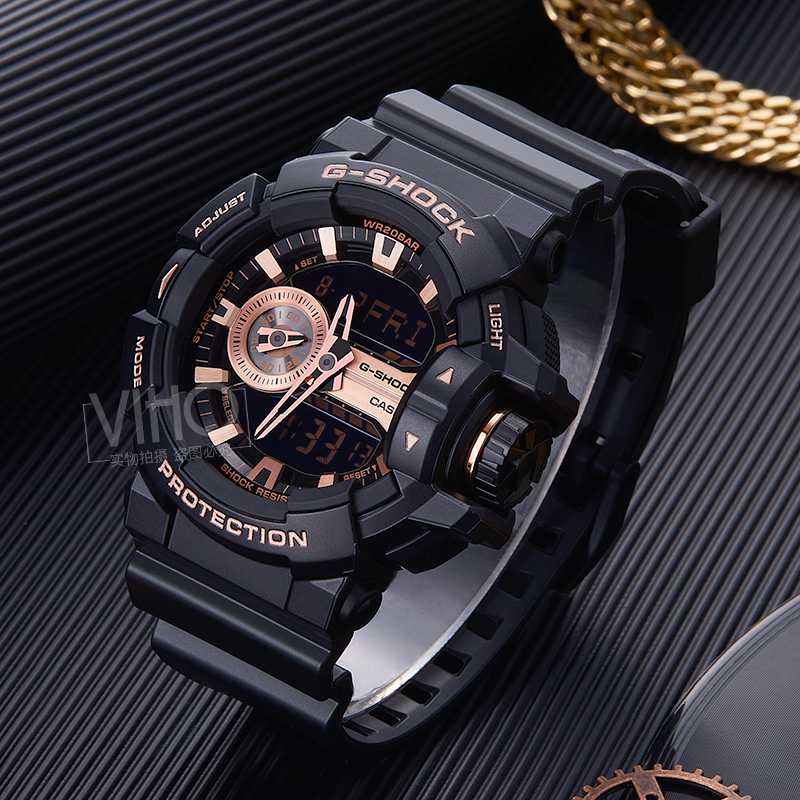 【清仓特惠】卡西欧手表gshock黑武士双显防水运动男表ga-400gb