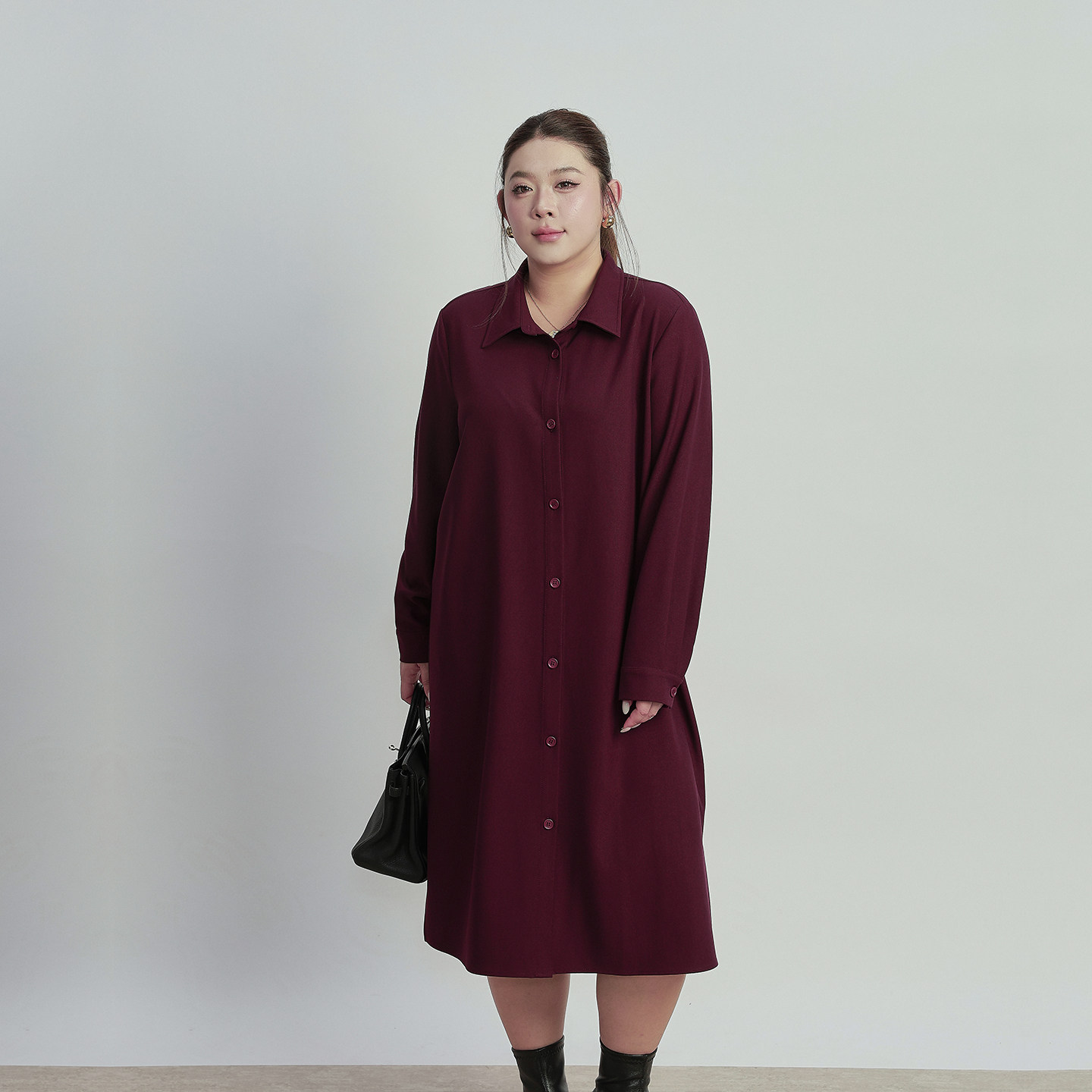 心存真大码女装2026春季新款含天丝衬衫裙胖mm宽松遮肚显瘦连衣裙,女装/女士精品,大码连衣裙,淘宝优惠券,粉丝福利购,淘宝优惠卷