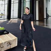 大码 胖妹妹mm遮肚显瘦气质连衣裙 新款 新中式 改良旗袍裙2025年夏季