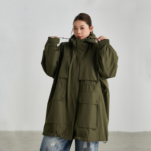 大码女装户外工装外套宽松显瘦