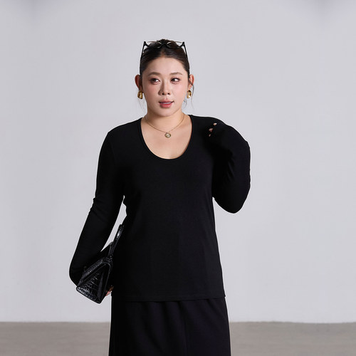 大码女装打底衫显瘦百搭