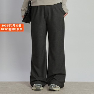 2026年春季新款大码女装胖mm宽松天丝羊毛西裤直筒垂感阔腿休闲裤