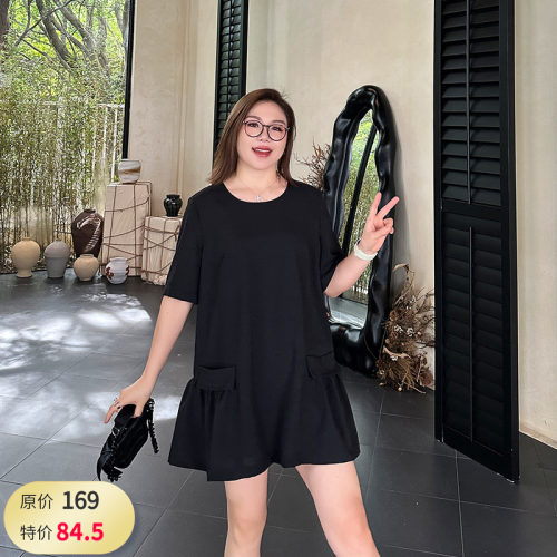 大码女装A字遮肚T恤宽松显瘦
