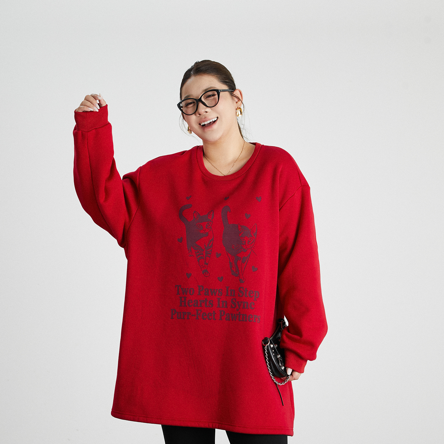 大码女装中长款卫衣宽松显瘦百搭