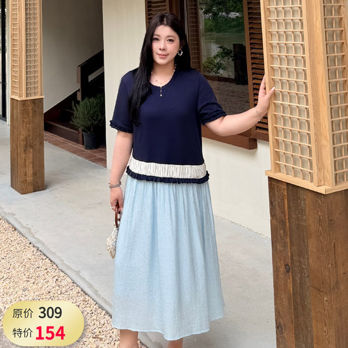 大码女装设计感连衣裙宽松百搭