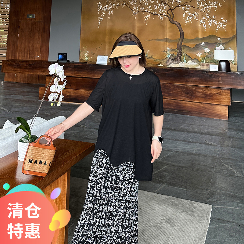 大码女装T恤宽松显瘦百搭