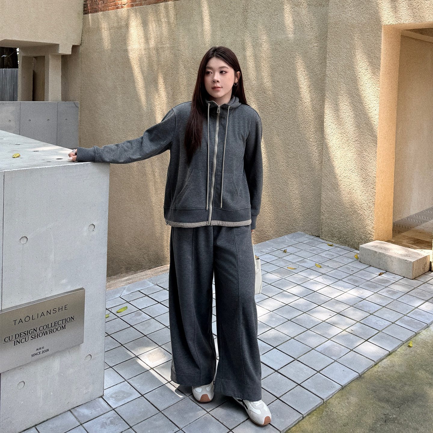 大码女装秋款百搭卫衣时尚套装