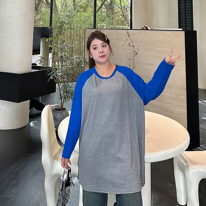 大码女装长袖T恤宽松显瘦百搭