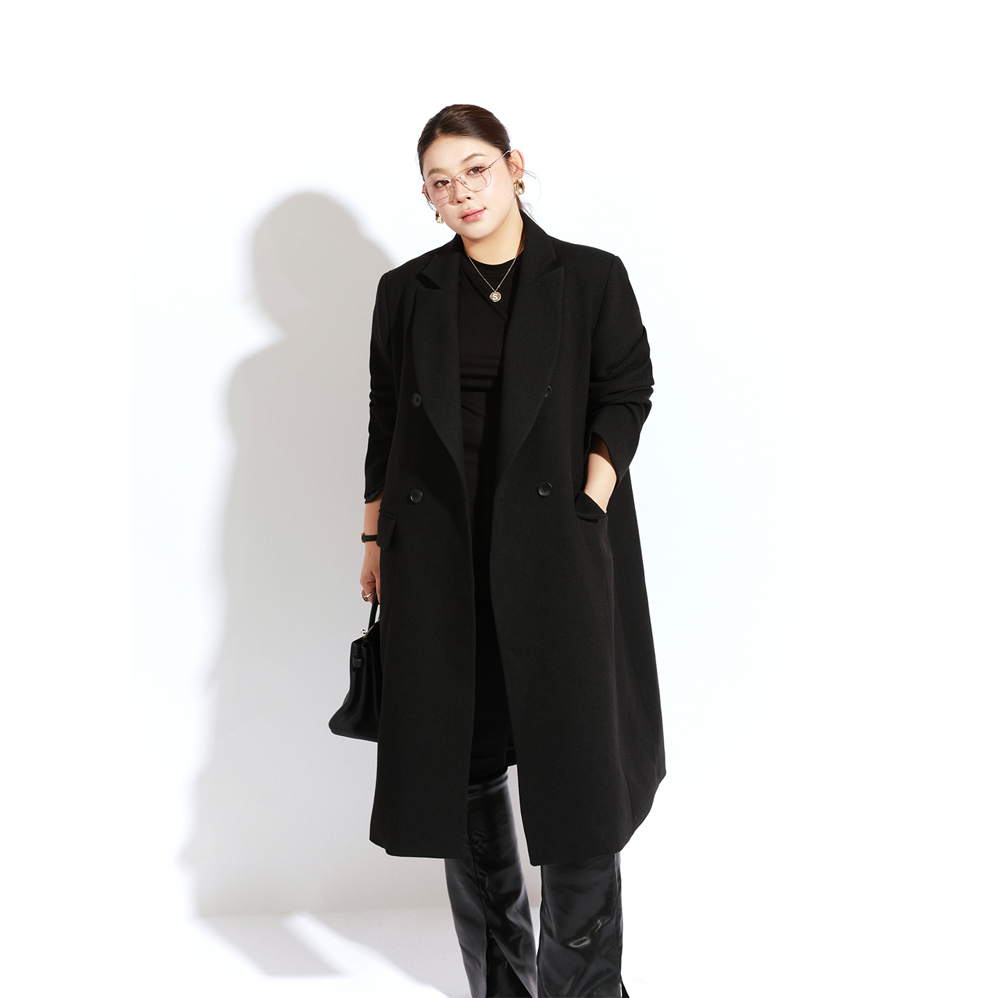 大码女装长款大衣宽松显瘦百搭