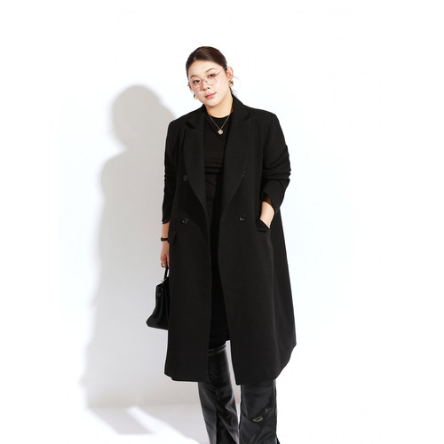 大码女装长款大衣宽松显瘦百搭