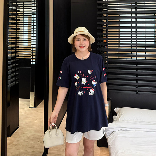 大码女装正肩T恤宽松显瘦百搭