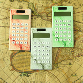 买二送一 便携大理石 六一大促 学生办公双电源太阳能手握计算器