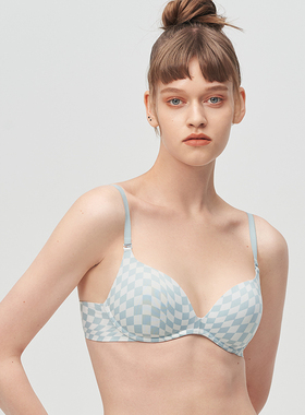 爱美丽IMIS商场内衣无托聚拢棋盘格光面上托3/4薄杯文胸IM17BIR1